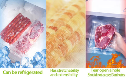 JKUOO Vacuum Sealer Bags Rolls for Food - Freezer Roll Bags - Food Saver Compatible with Vacuum Sealer Machines