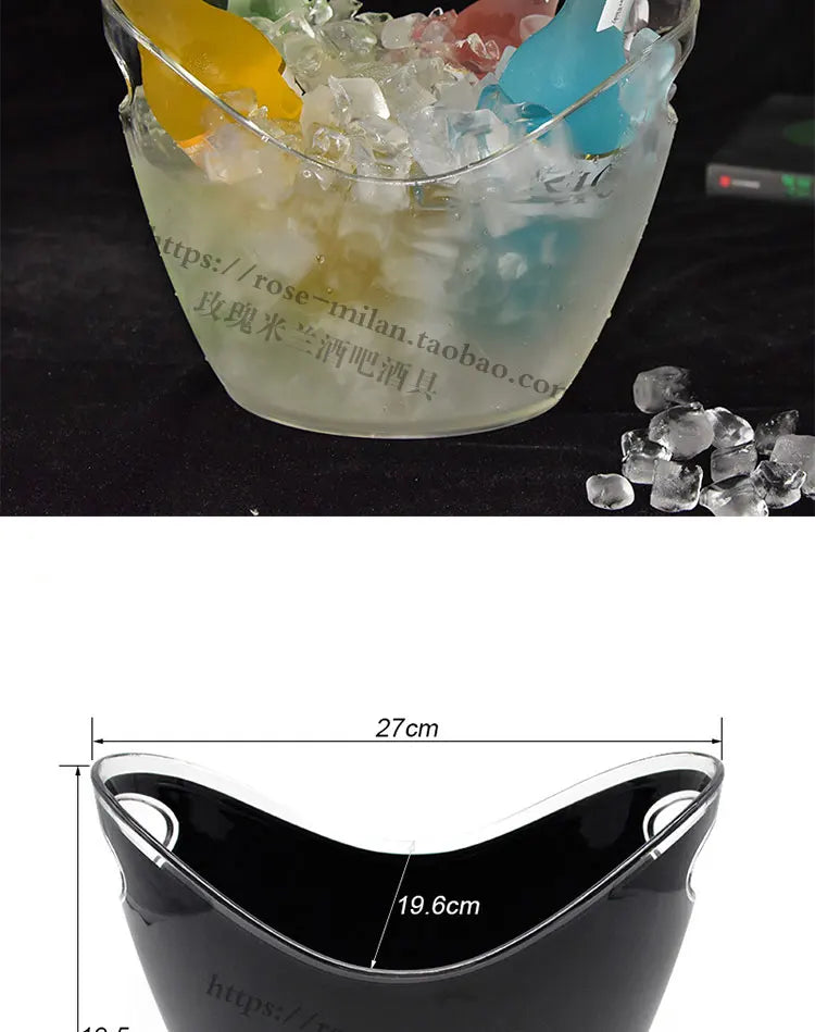 Non-LED Boat Style Ice Bucket for Beer KTV Yuanbao Cocktail Cooler Bar Mixed Drink Basin Iced Wine Tub Container