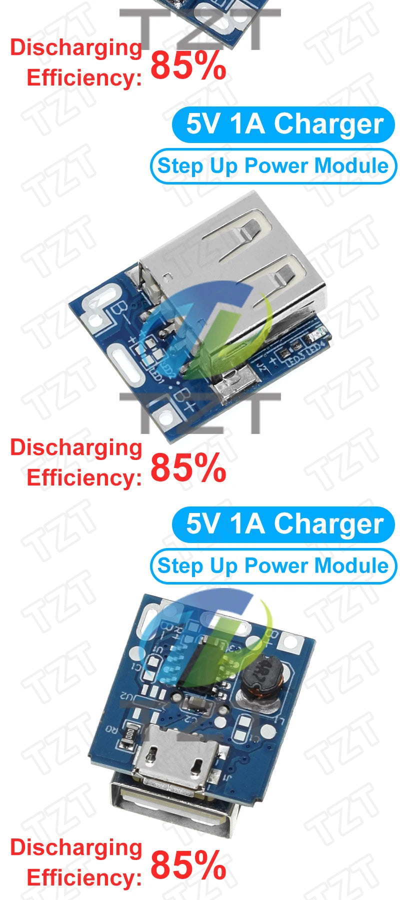 GREATZT 5V Boost Converter Step-Up Power Module Lithium Battery Charging Protection Board LED Display USB For DIY Charger 134N3P