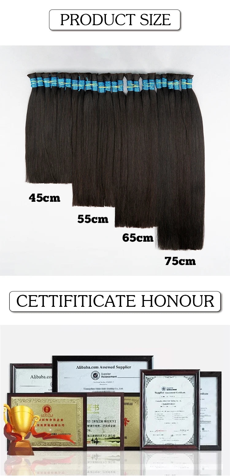 100% Human Hair Bulk No Weft Remy Vietnam Hair Straight Hair Bundles Real Natural Black Hair 613 Blonde 30inch For Braiding