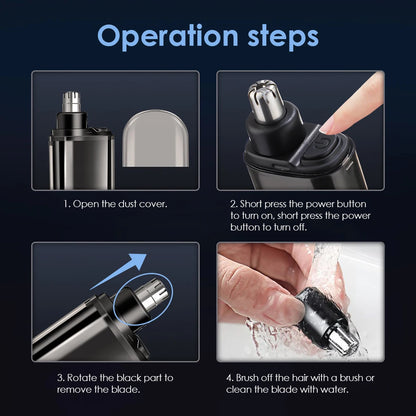Electric Nose Hair Clipper Rechargeable Automatic Shaving Nose Trimmer Unisex Professional Washable Painless Nose Hair Trimmer