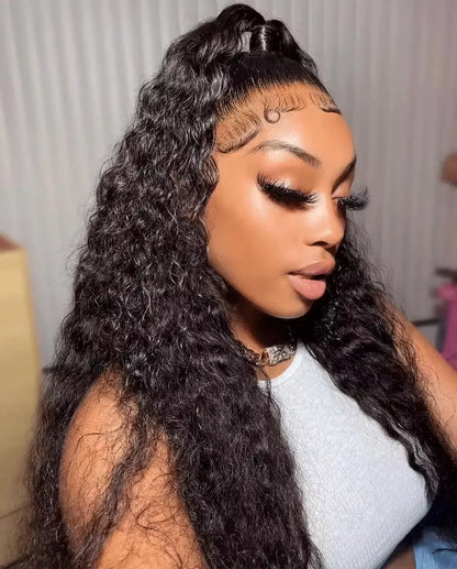 40 46 Inch 13x4 13x6 HD Deep Wave Lace Frontal Wig Brazilian Loose Water Curly Lace Front Human Hair Wigs For Women 300% Density