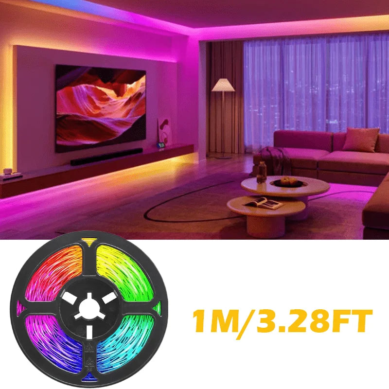 12LEDs/M Led Strip Lights RGB Led Strip Flexible Ribbon with 3Key Control Luces Led Tape Lights for Room Decor TV Backlights
