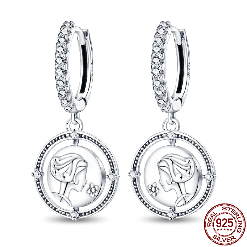 Hot Sale 925 Sterling Silver Spring Zircon Sunflower Stud Earrings For Women 2023 Trending Fashion Jewelry mother's day gift
