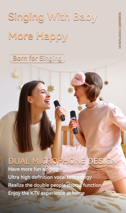 New DS-K2 Karaoke Companion Bluetooth Wireless Moving-Coil Microphone With RGB Light KTV DSP Mixer System For Wired Speaker Car