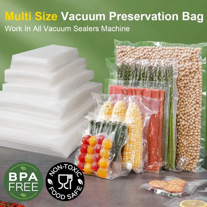 100pcs Vacuum Sealer Bags for Food Long-Lasting Freshness Storage Empty Bags for Vacuum Sealer Machine Kitchen Essentials