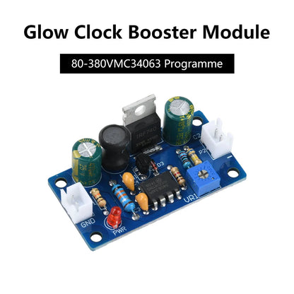 MC34063 Nixie Tube Booster DC 9-12V TO 80-380V 160V 170V Boost Converter High Voltage Power 6E2 6E1 6E5 Glow Clock Magic Eye
