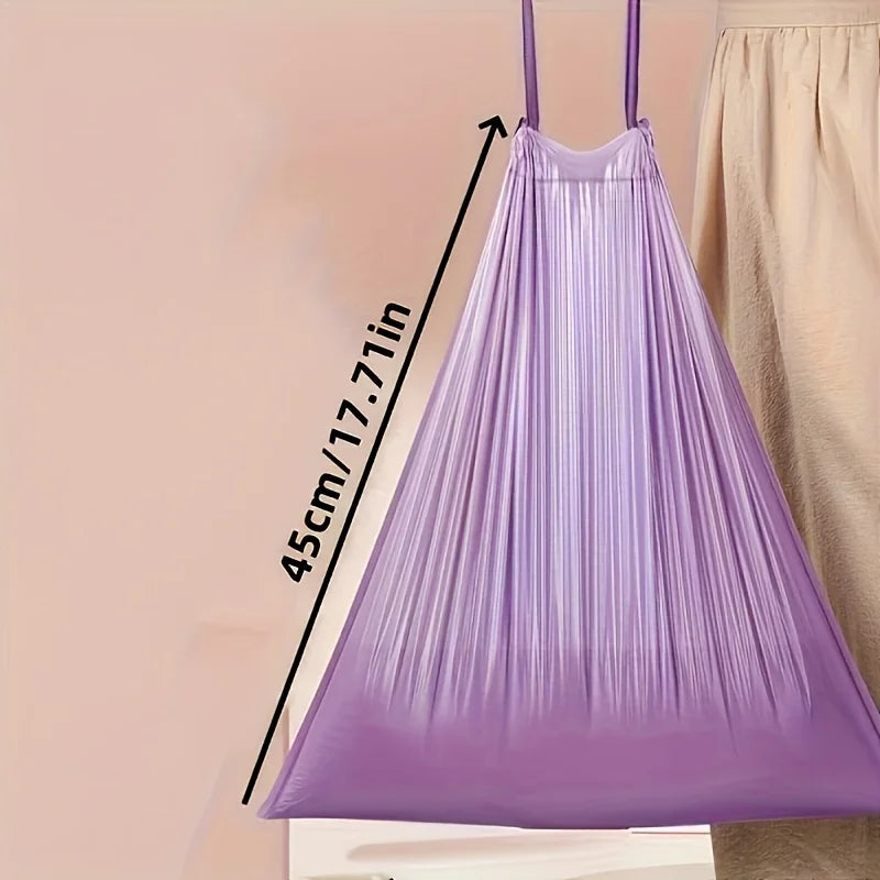 Purple Drawstring Trash Bags 100-Pack Thick Leak-Proof Disposable Garbage Bags for Kitchen Bathroom Home Trash Cans