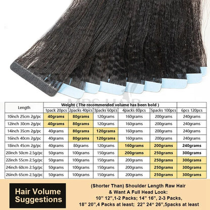MRS HAIR Light Yaki Tape In Hair Extensions Human Hair Cuticle Remy Tape in Extensions SilkPressed Yaki Tape ins 12-26inch 20pcs