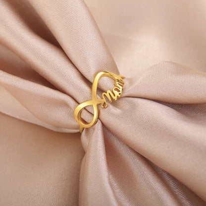 Skyrim Letter Mom Ring Women's Stainless Steel Minimalist Finger Rings 2026 New Fashion Jewelry Mother's Day Gift Wholesale
