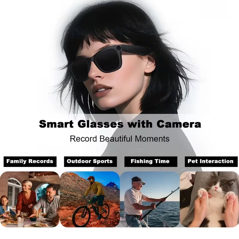 PEJE 2026New 800W Pixel Camera Smart Glasses Men Video Recording AI Photo Recognition Bluetooth Call Voice Translation Sunglasse