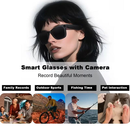 PEJE 2026New 800W Pixel Camera Smart Glasses Men Video Recording AI Photo Recognition Bluetooth Call Voice Translation Sunglasse