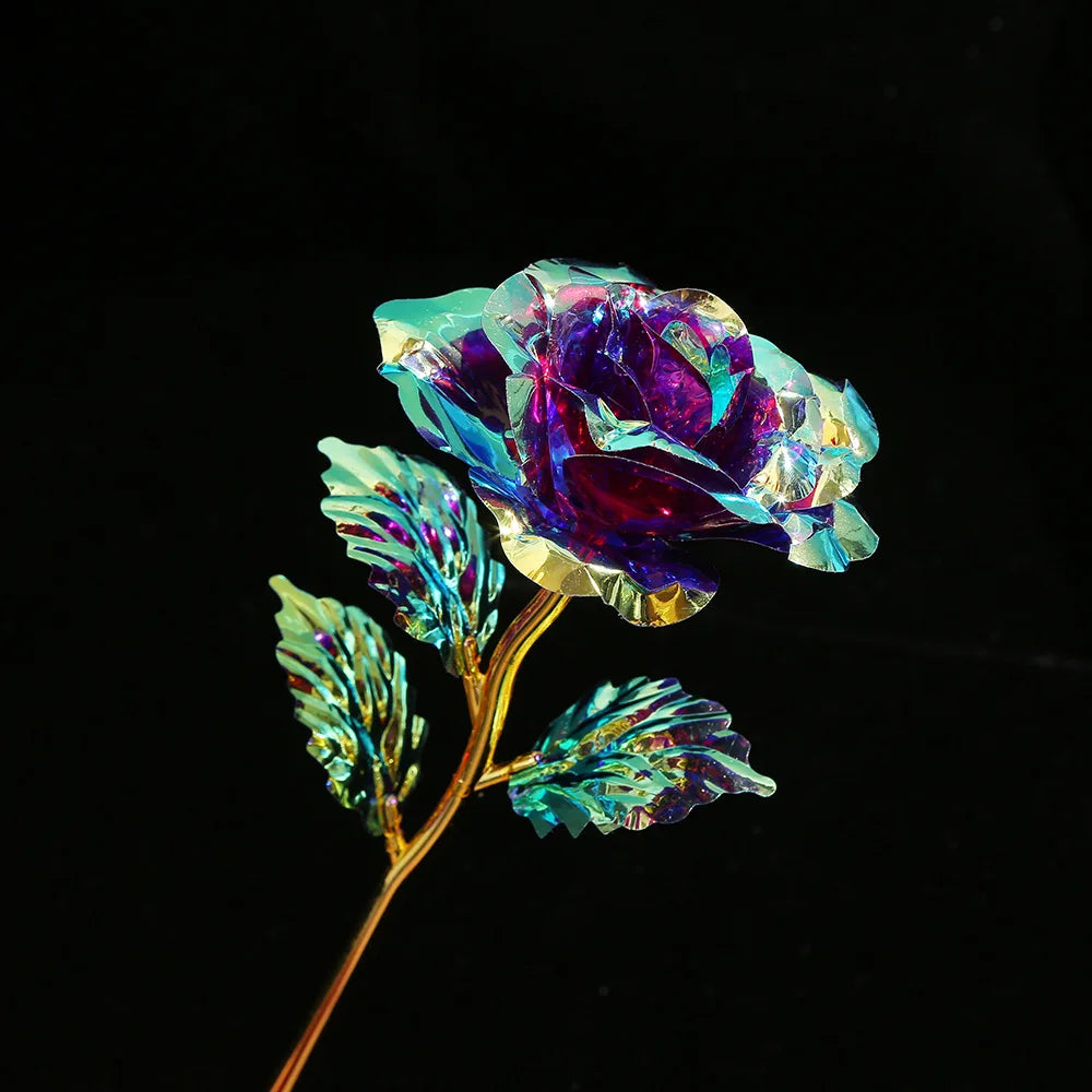Valentine'S Day Creative Gift 24k Gold Foil Plated Single Rose Artificial Gold-Leaf Rose Gift For Valentine'S Day Mother'S Day