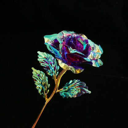 Valentine'S Day Creative Gift 24k Gold Foil Plated Single Rose Artificial Gold-Leaf Rose Gift For Valentine'S Day Mother'S Day