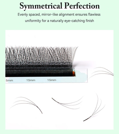 Yelix Narrow 3D W Shape Lashes Premade Fans Volume Eyelash Extensions Natural Soft Individual Lashes Hand Premium Lashes
