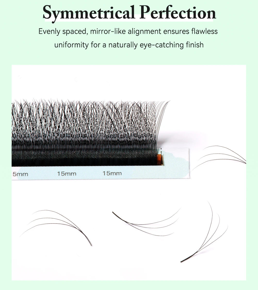 Yelix 10 Cases 3D W Shaped Lashes Smaller Spacing Eyelashes Extension Natural Soft Lashes Premade Volume Fans Eyelashes
