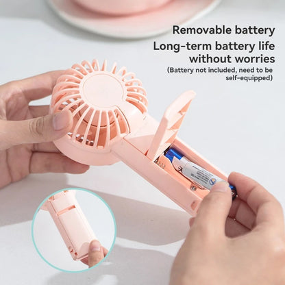 1 mini handheld fan with wind speed and hanging rope, suitable for outdoor use, requires 2 AAA batteries to be self provided