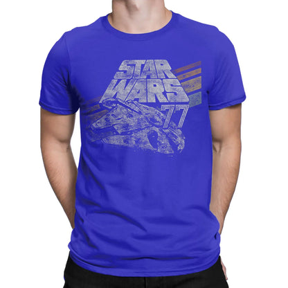 Stars  T-Shirts Men Millennium Falcon 77 Fashion Pure Cotton Tee Shirt Crewneck Short Sleeve T Shirt Printing Tops