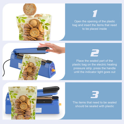 Impulse Sealer Manual Heat Sealer Machine for 8 inch Plastic Bags, Shrink Wrap Bag Sealers Vacuum Sealer Packaging Machine