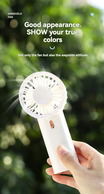 1 mini handheld fan with wind speed and hanging rope, suitable for outdoor use, requires 2 AAA batteries to be self provided