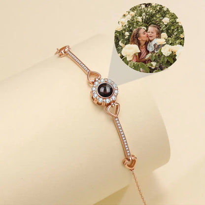 Custom Photos Bracelets 925 Sterling Silver Personalized Projection Photo Bracelet for Women Wife Mom Jewelry Mother's Day Gift