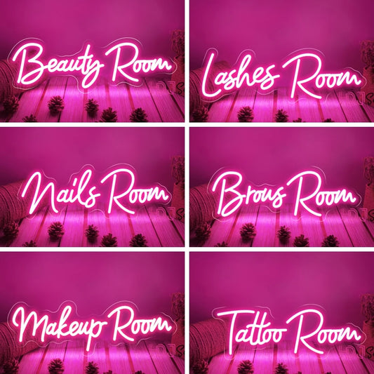 Nails Room Neon Lights Sign Beauty Room Decoration Makeup Neon Led Sign Lashes Room Hair Brows Tattoo Open Outdoor Neon Lamp