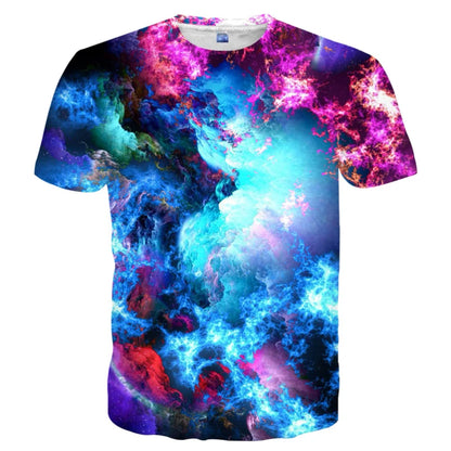 Fashion Flame Graphic T Shirts For Men New Summer Casual 3D Print Colorful Flame Hip Pop Men T-shirt Street Short Sleeve Kid Tee