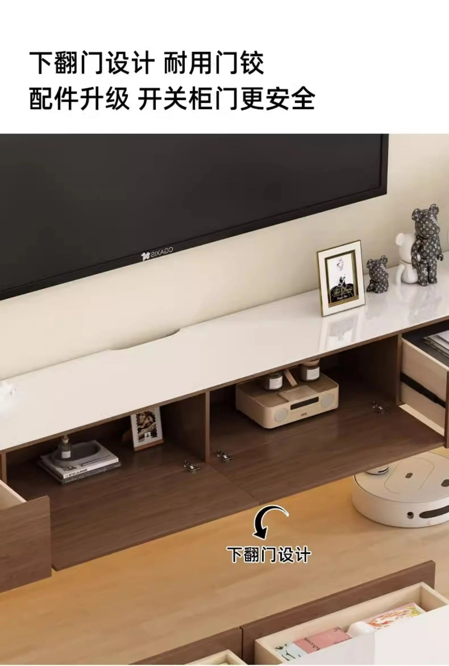 Italian Modern Tv Cabinet Durable Wall Mounted Premium Beauty Tv Cabinet Classic Space saving Meubles De Maison Furniture Home