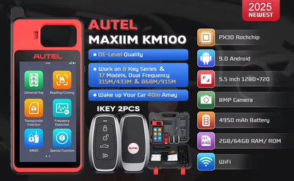 Autel KM100 KM100X KM100E Universal Smart Fob Programmer Key Programmer V200 Universal Key Generator Free Update Lifetime
