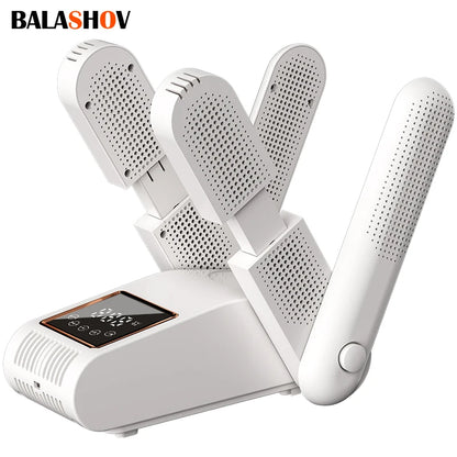 Shoe Dryer Portable Electric Shoe and Boot Dryer 180° Folding Design Smart Display for Shoes Gloves Hats Socks Ski Boots