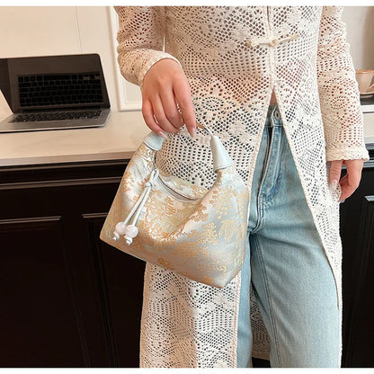 Fashionable Chinese Embroidery Handbag Brand Versatile Shoulder Bag 2026 New Chinese Style Tote Bag Trend Designer Travel Wallet