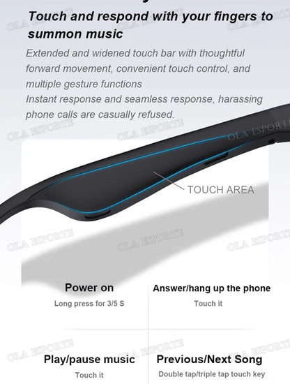 New Camera Control Smart Glasses 2025 Music Sunglasses Headphones Wireless Bluetooth Call Headset HIFI Audio glasses For Android