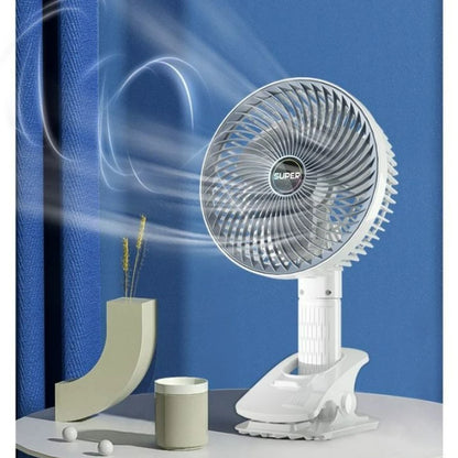 Portable Clip Fan USB Rechargeable 3-gears Wireless Electric Handheld Fan Clip Circulator Cooling Fan For Camping Desktop Office