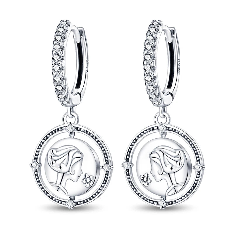 Hot Sale 925 Sterling Silver Spring Zircon Sunflower Stud Earrings For Women 2023 Trending Fashion Jewelry mother's day gift