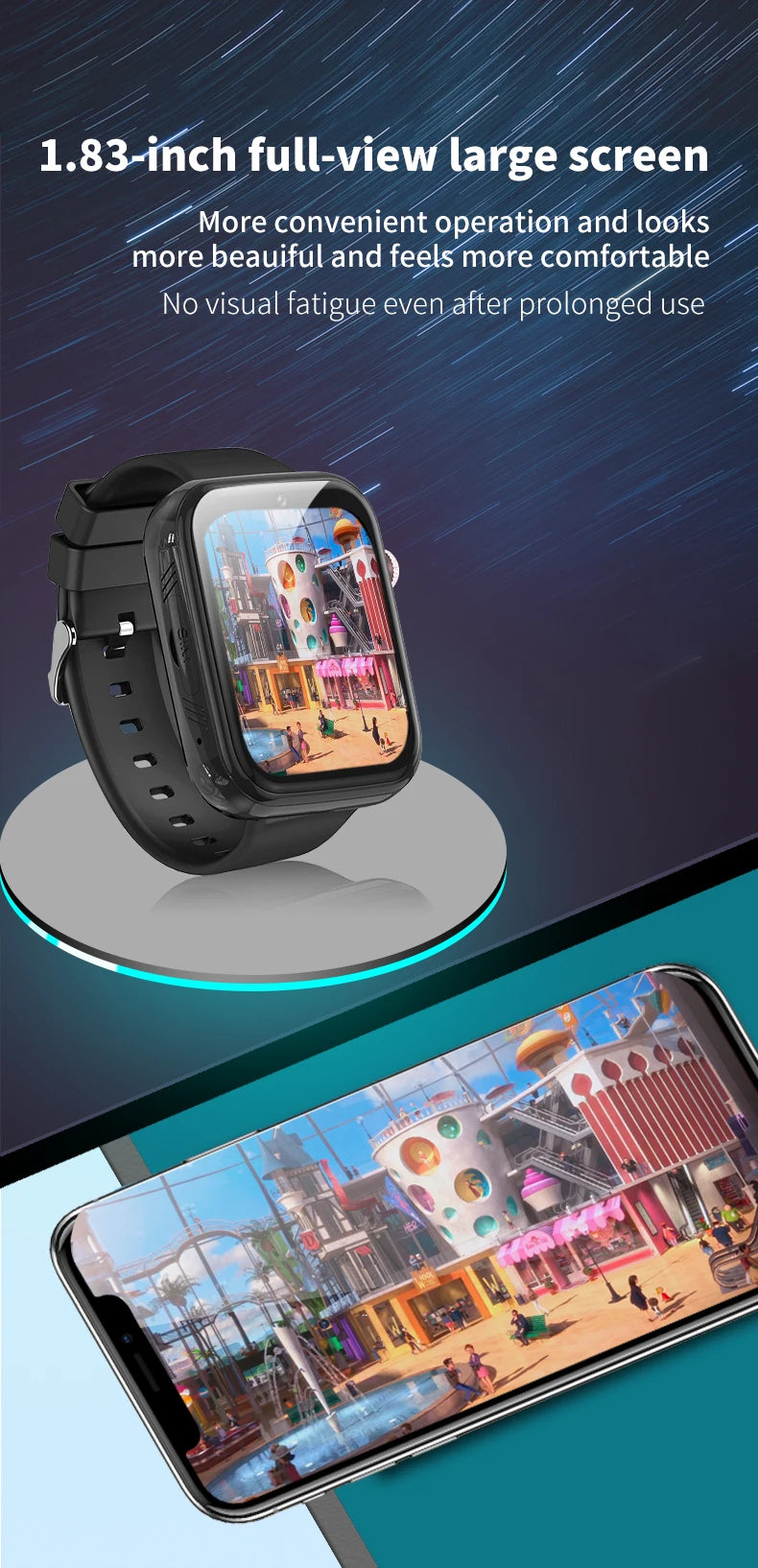 Android WhatsApp Smart 4G Video Voice SOS Call Camera Watch GPS WIFI Trace Locate SIM Card Phone Smartwatch for Student Child