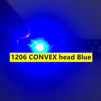 100PCS 1206(3216) Ball head concentrated SMD LED Diode Chip Red Green Blue Yellow Orange White SMT Lamp Light Beads Emitting Kit