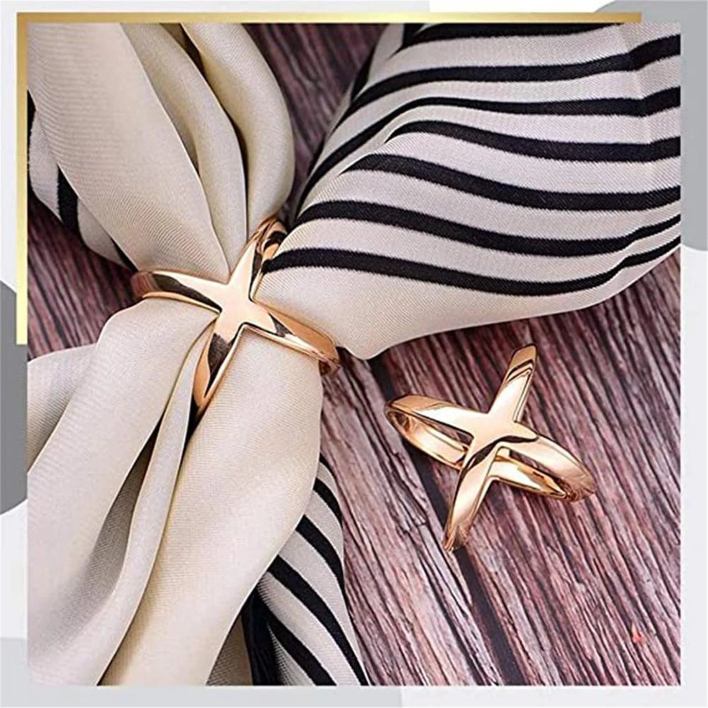 X-Shaped Scarf Clips - Elegant Silk Scarf Buckle Rings for Shawl T-Shirt Hem, Multi-Functional Fashion Clips for Women