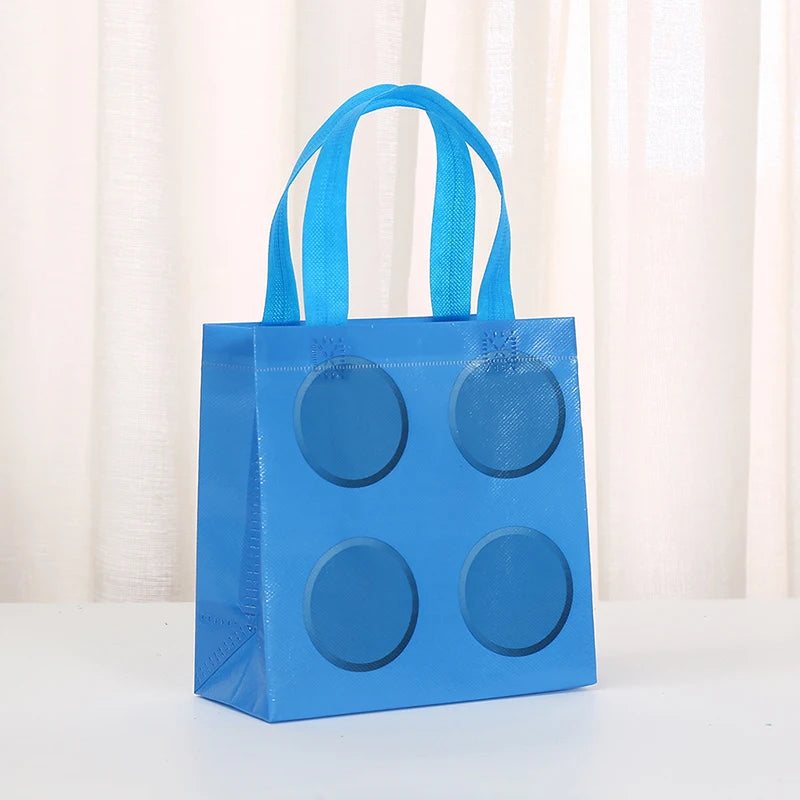 New 6/12pcs Building Block Tote Bags Non-Woven Fabric Party Favor Bags For Birthday Graduation Easter Father's Day Mother's Day