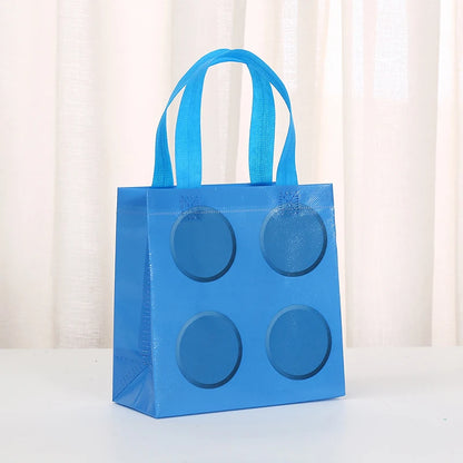 New 6/12pcs Building Block Tote Bags Non-Woven Fabric Party Favor Bags For Birthday Graduation Easter Father's Day Mother's Day