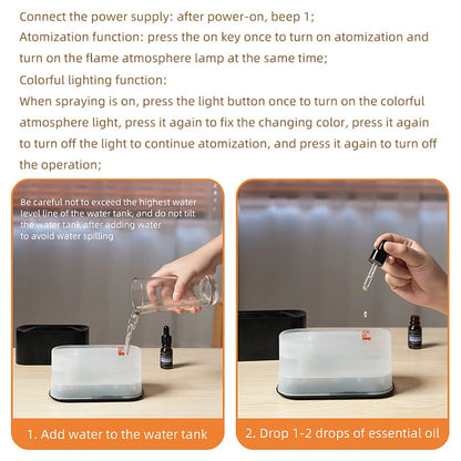 Colorful Flames Air Humidifier Essential Oils Humidifiers Flame Aroma Humidifier Mini Aroma Diffuser Aromatherapy USB Sprayer