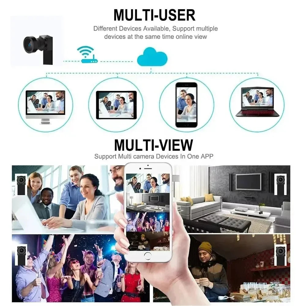 Upgraded version, 4K HD mini WiFi camera, supports remote viewing, motion detection, home nanny style DIY camera