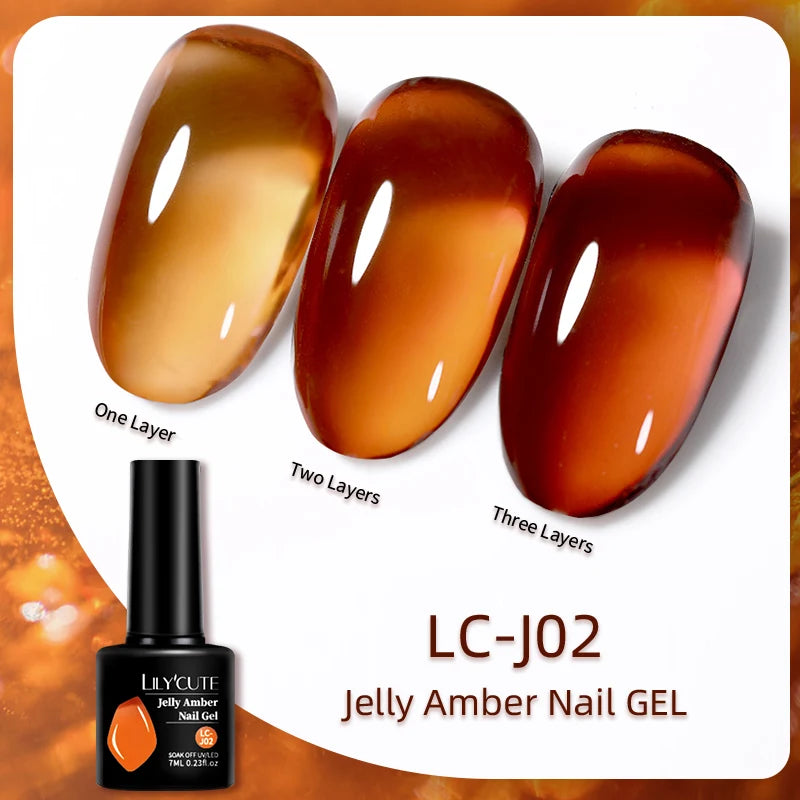 LILYCUTE 7ml Brown Red Purple Nail Gel Polish Coffee Color Series Semi Permanent UV Gel Soak off Nail Gel Varnishes For Nail Art