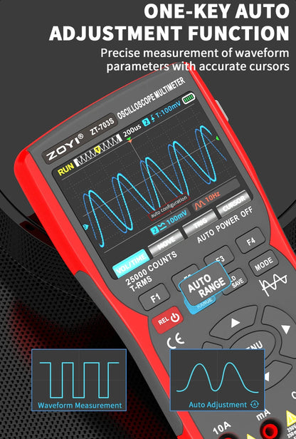OYI ZT703S 3in1 Digital Multimeter 50MHz Bandwidth 280MS Rate PC Waveform Data Storage Dual Oscilloscope Signal Generator