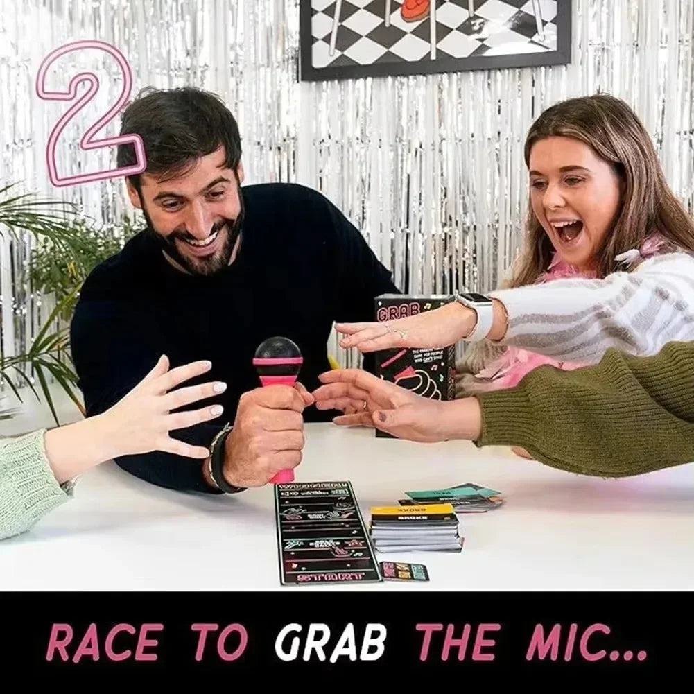 Karaoke Board Game for Family & Party, 2–10 Players, Fun Singing Card Game with 125 Lyric Cards for Adults