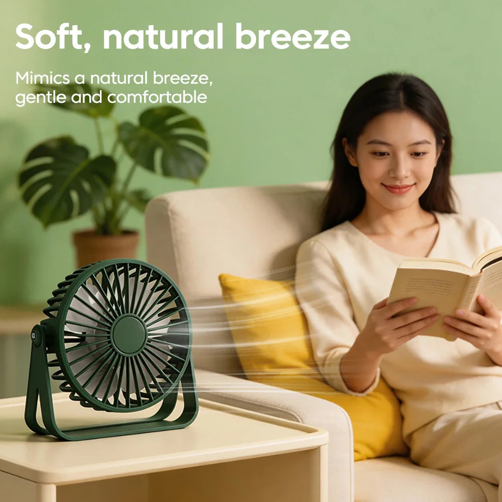 Mini USB Desktop Fan Lightweight Adjustable Summer Silent Electric Fans For Home Office Student Dormitory Outdoor Camping Travel