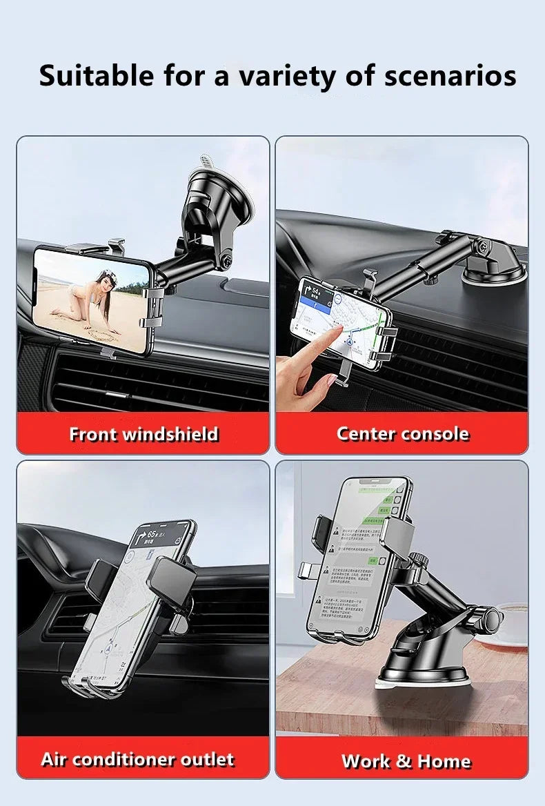 Universal Suction Cup Car Phone Holder Mount Stand for iPhone Samsung Xiaomi Huawei - Mobile Phone Sucker Support Bracket