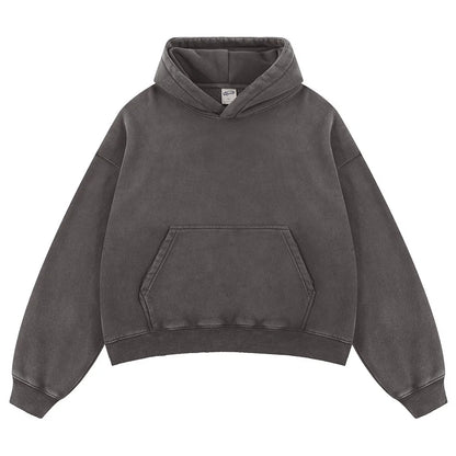 VIPReAlr2025 Winter Hoodie Retro Harajuku Fashion Washed Cotton 380GSM Pullover Sweatshirt Y2K RE Alr