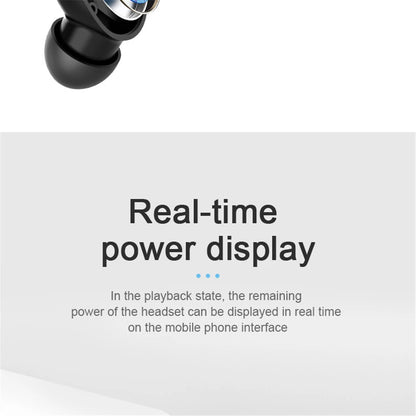 A6S Wireless Bluetooth Earphones - Sport Touch Control Headset With LED Display Stereo Sound For Xiaomi Huawei