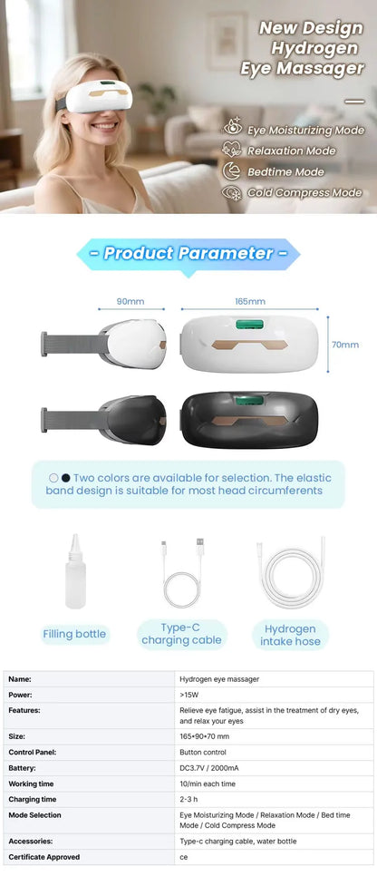 Factory Price Hydrogen Eye Mask For Hydrogen Inhalation Machine Accessories Heat Compression New Hydrogen Eye Massager