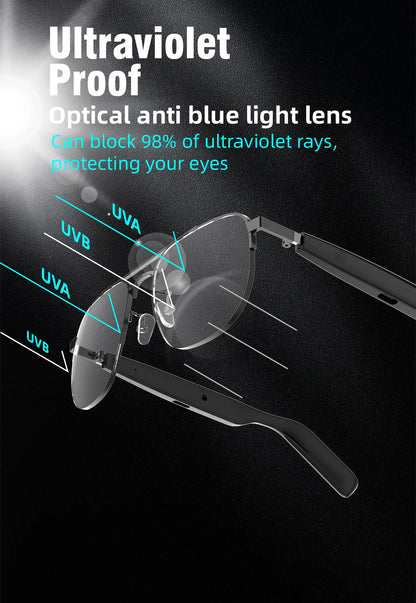 New Styles Fashion SG-15 Pro Smart Glasses Anti Blue Light Audio Glasses Portable Music Stereo For Sports Riding Sunglasses